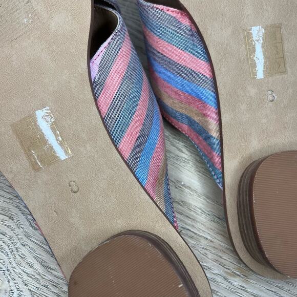 Madewell The Ruthie Crisscross Mule Rainbow Stripe Size 8 - Picture 8 of 8